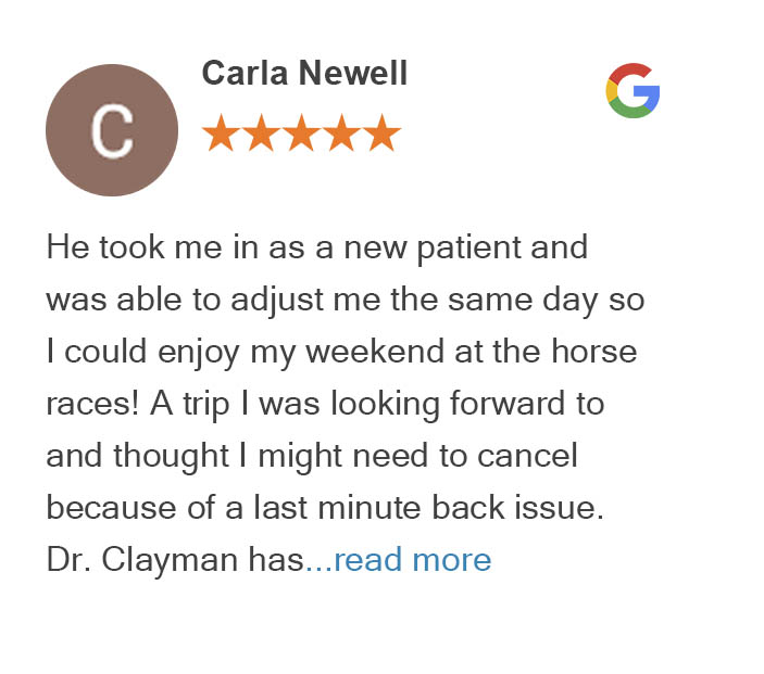 Google review from Carla Newell - Roxbury West Seattle Burien Chiropractic Clinic