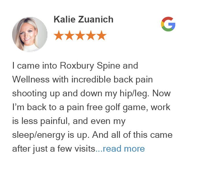 Google review from Kalie Zuanich - Roxbury West Seattle Burien Chiropractic Clinic